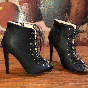 Black lace up heels